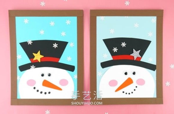 Tutorial on how to make Christmas snowman stickers from cardboard