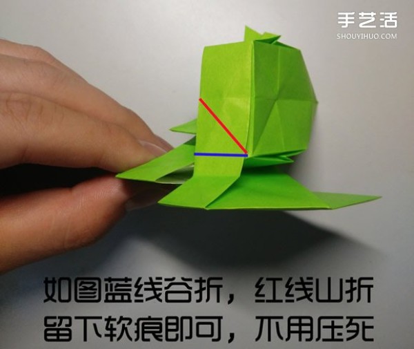 Three-dimensional duck origami step-by-step drawing and duck folding tutorial illustration