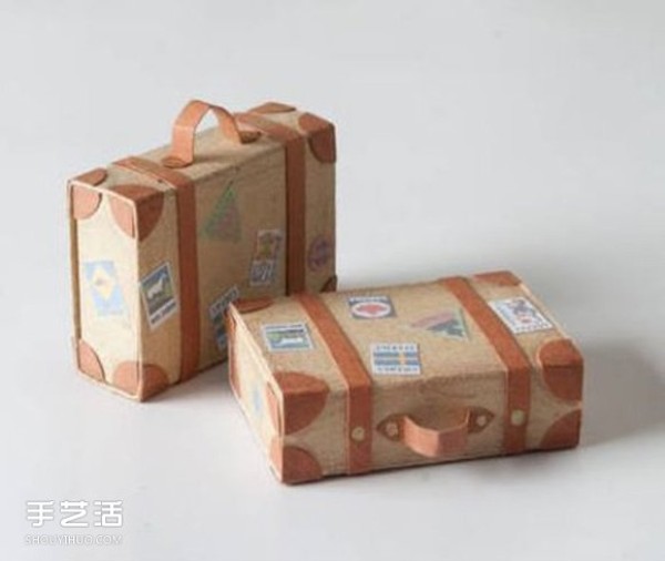 Use kraft paper and matchboxes to DIY a mini suitcase model