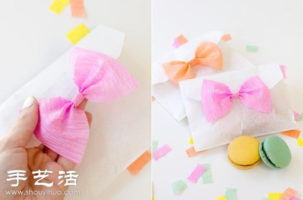 Wrinkle paper handmade beautiful bow decoration