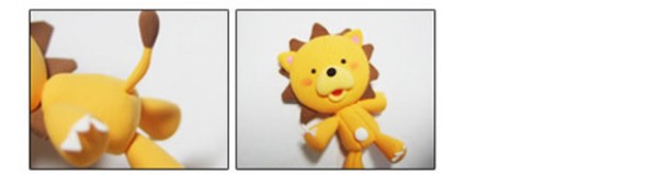 Illustrated tutorial on making a cute little lion with colored clay or ultra-light clay