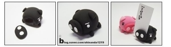 Illustrated tutorial on how to make a cute clay piggy note holder