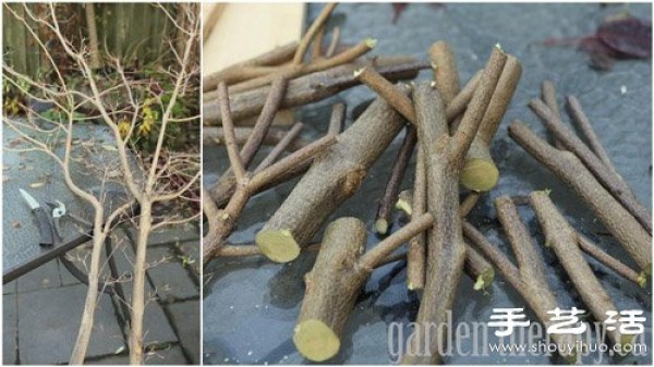 Handmade environmentally friendly clothes hangers made of branches + wooden boards