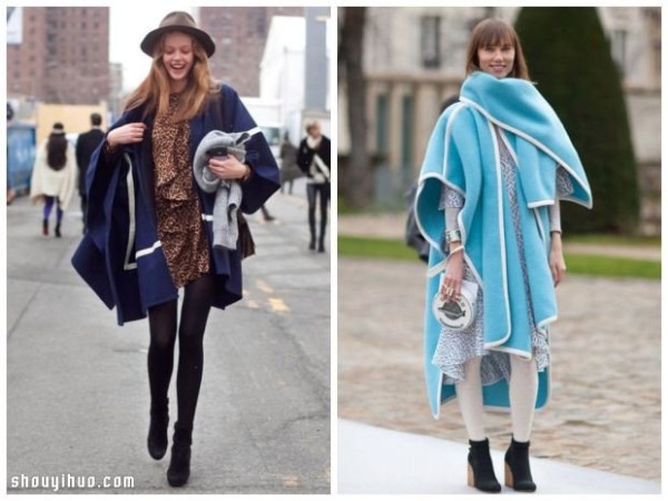 Watch a cape and shawl in autumn and winter fashion and be a chic girl