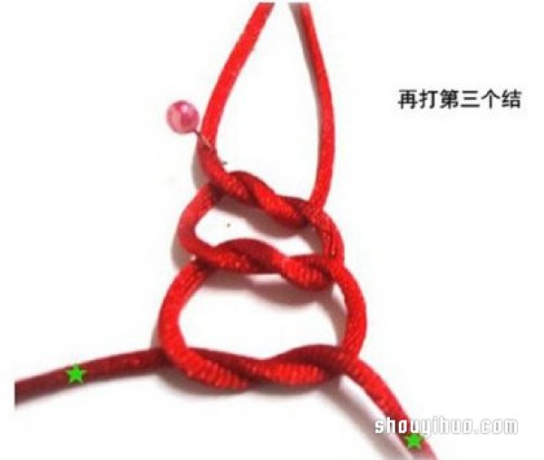 Caijing Knot Bracelet Knitting Illustration and Steps of Knitting Red Rope Bracelet with Caijing Knot