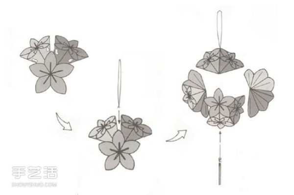 How to fold decorative flower balls by hand origami to make beautiful flower ball hangings