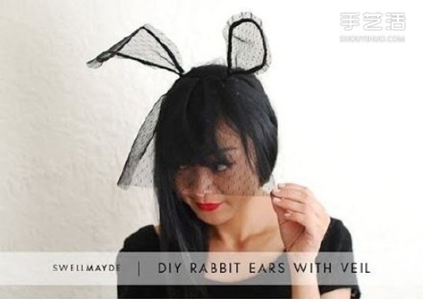 How to make rabbit ears hair accessories gauze rabbit ears hair accessories making tutorial