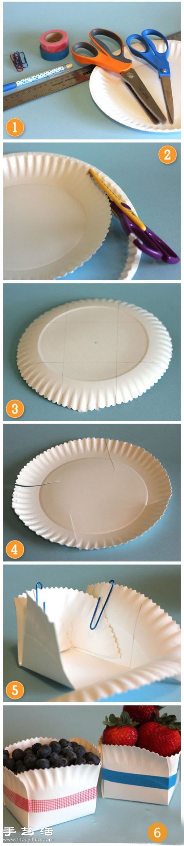 Handmade DIY mini storage box using paper plate waste