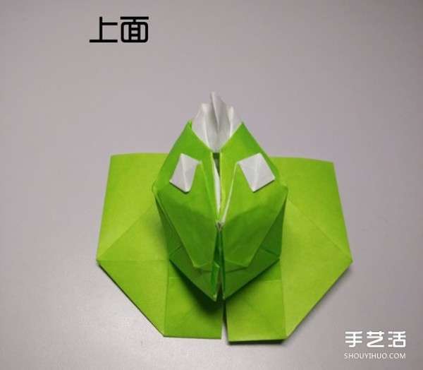 Three-dimensional duck origami step-by-step drawing and duck folding tutorial illustration