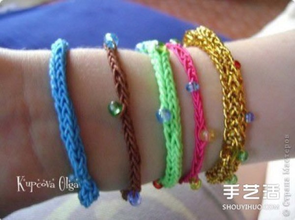 Illustrations of how to knit cute bracelets, suitable for DIY bracelets for little girls