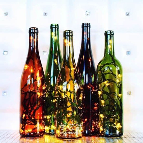 Creative handmade pictures of painted wine bottles, acrylic hand-painted glass bottles DIY