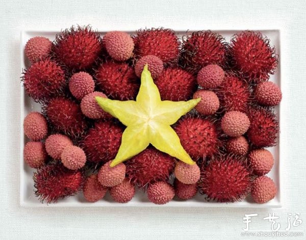 Flag made of food