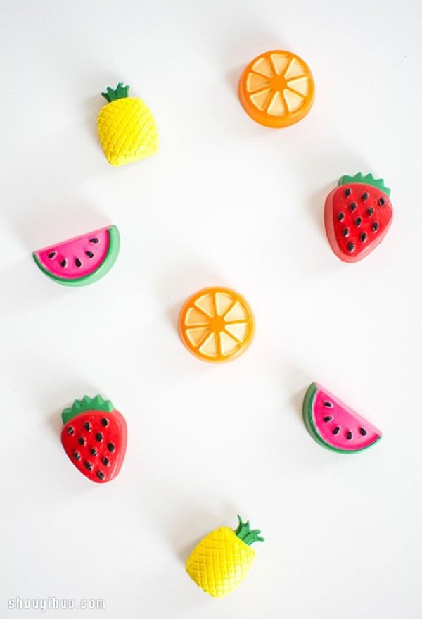 Cement DIY handmade fruit-shaped refrigerator magnet tutorial