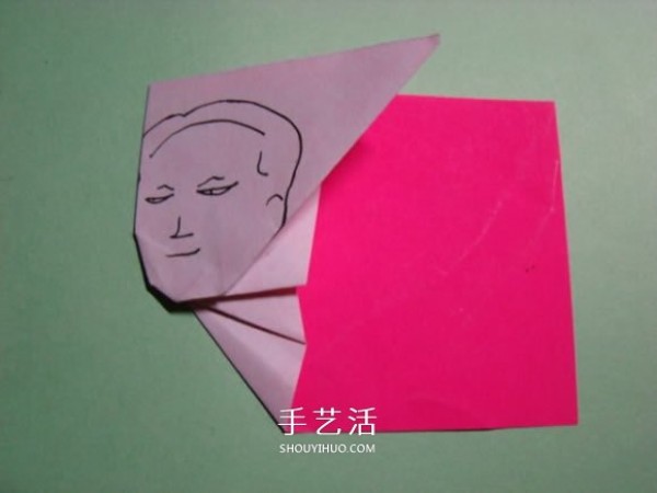 How to make an origami with a head and a man wearing a hat