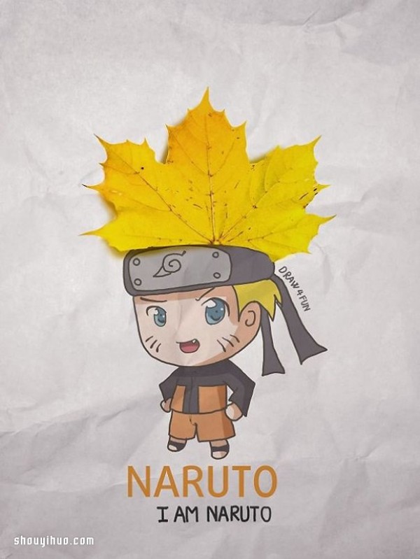 Use daily small items to skillfully draw the characters in the manga Naruto