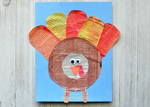 Tutorial on how to make hand-made turkey stickers from waste newspapers