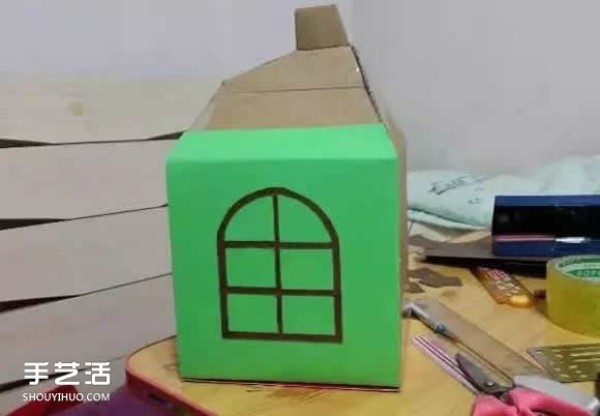 How to make a house from waste paper boxes, step by step for kindergarten to make a house from cardboard boxes