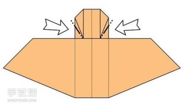 Illustration of the folding method of the origami sofa chair and the folding steps of the handmade sofa chair