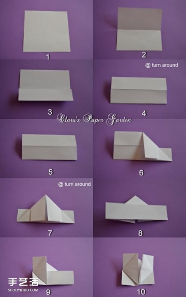 Love garland origami step-by-step illustration to make a beautiful garland with origami hearts