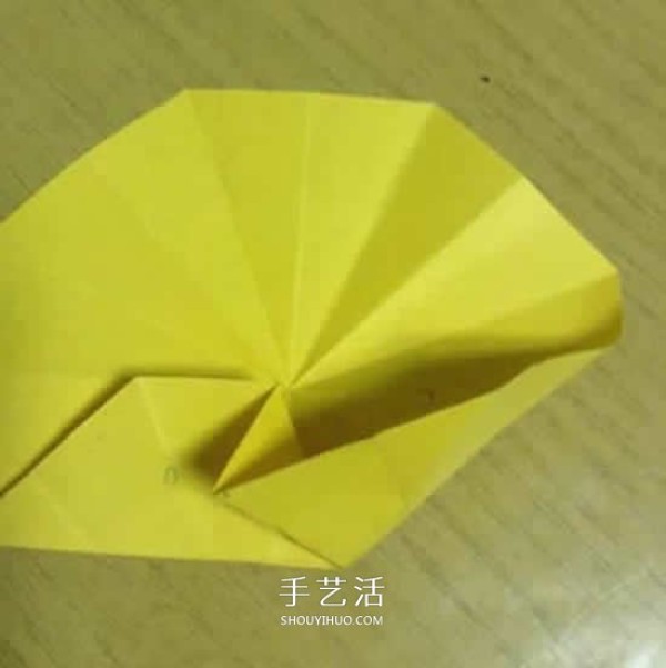 Sunflower origami step by step illustration and detailed method of origami sunflower