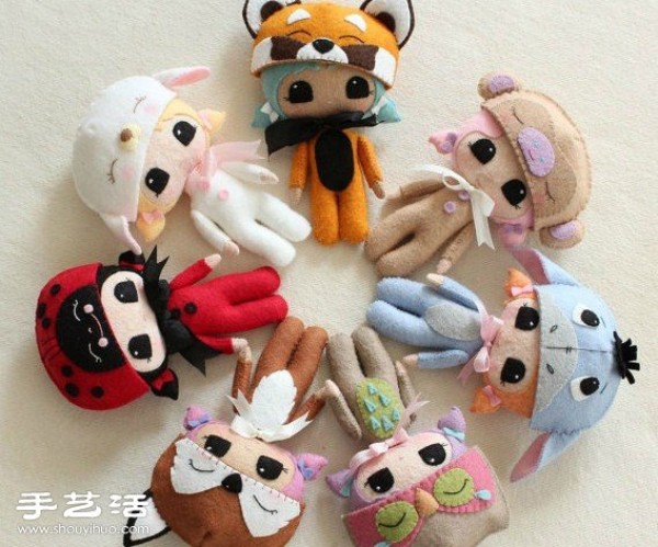 Appreciation of very cute handmade non-woven dolls