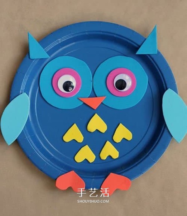 Kindergarten paper plate owl handmade, simple and cute! 