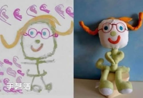 Creative handmade graffiti doll pictures, let childrens imagination become reality