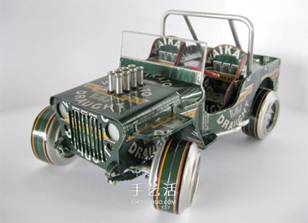 Can-pop car model making pictures, can-pop cans as vehicle model works