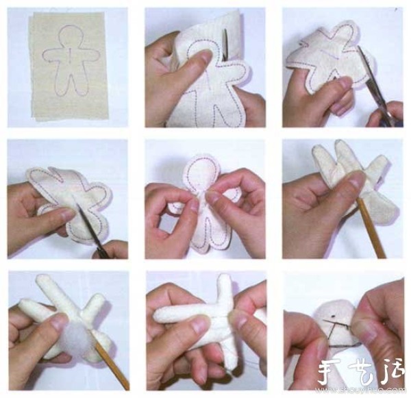 Japanese ethnic style rag doll hand-making tutorial