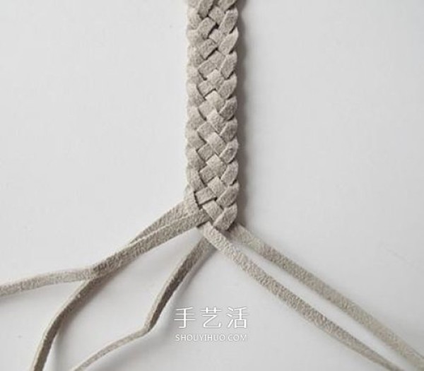 Leather rope bracelet weaving method DIY illustrated leather rope hand-woven simple bracelet