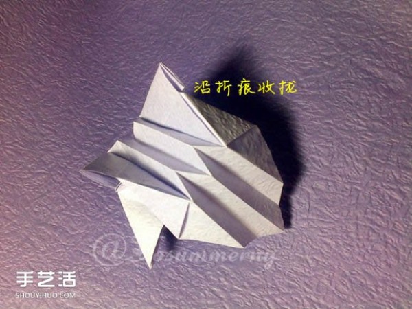 Flame Tail Block Cat Origami Tutorial: Origami Block Cat Illustrations