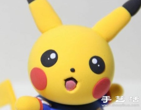 Illustrated tutorial on making a cute Pikachu doll from clay