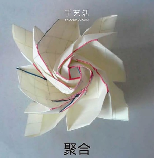 Practice on folding beautiful paper roses before Valentines Day