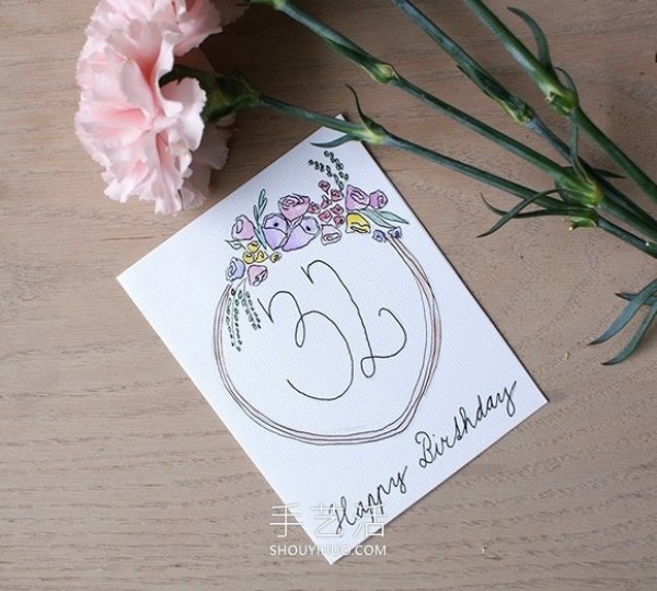 Illustrated tutorial on how to make your own hand-painted birthday cards