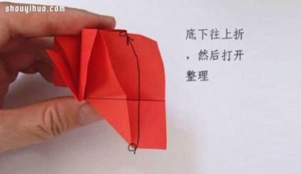 A simple way to fold a rose, origami roses with illustrations