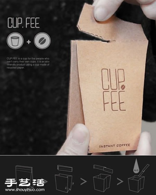 Use one bag to the end, environmentally friendly coffee cup packaging design