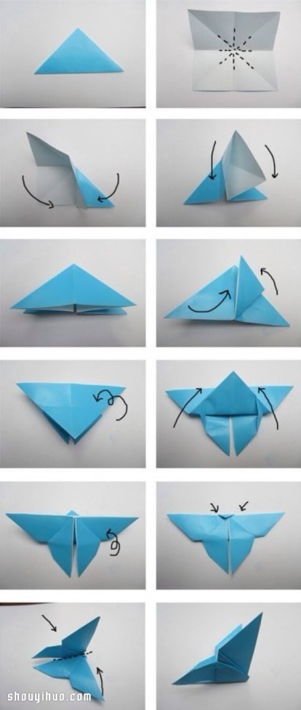 Simple Butterfly Origami Illustrations of Butterfly Origami Methods and Steps Tutorial