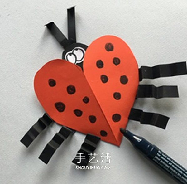 Blessings and luck! How to make Valentines Day love card with seven-star ladybug