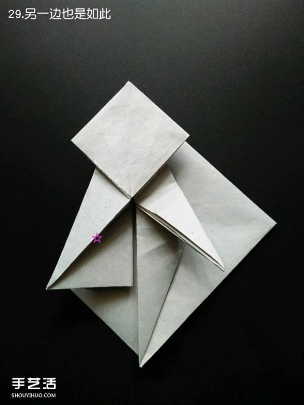 Super complex origami shark illustration, detailed steps for folding a three-dimensional shark