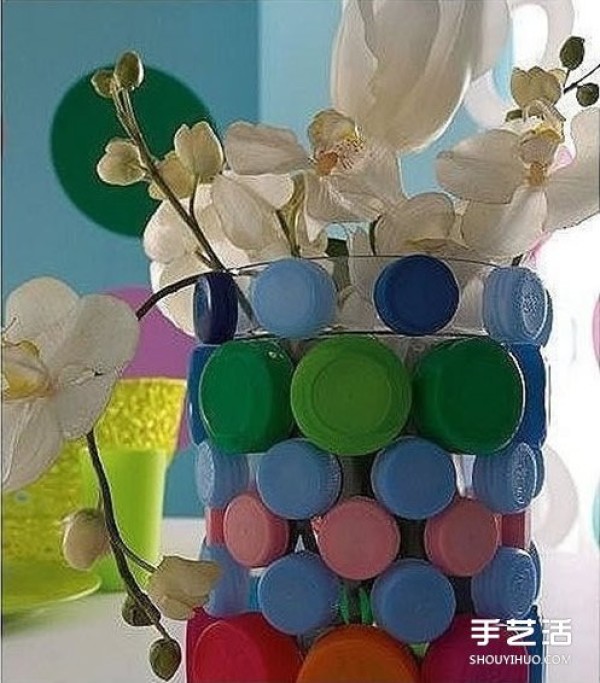 Handmade pictures of bottle cap waste utilization, handmade pictures of plastic bottle caps