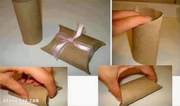 Using paper tube waste to make hand-made festive candy gift packaging boxes