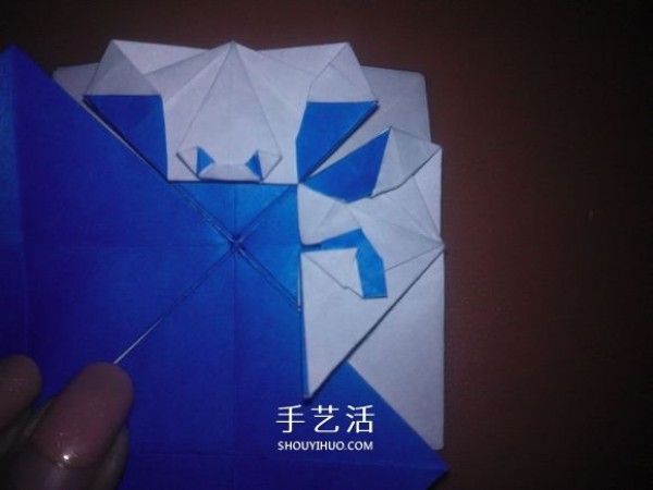 How to fold a flat crab with a diagram that looks like a small crab origami