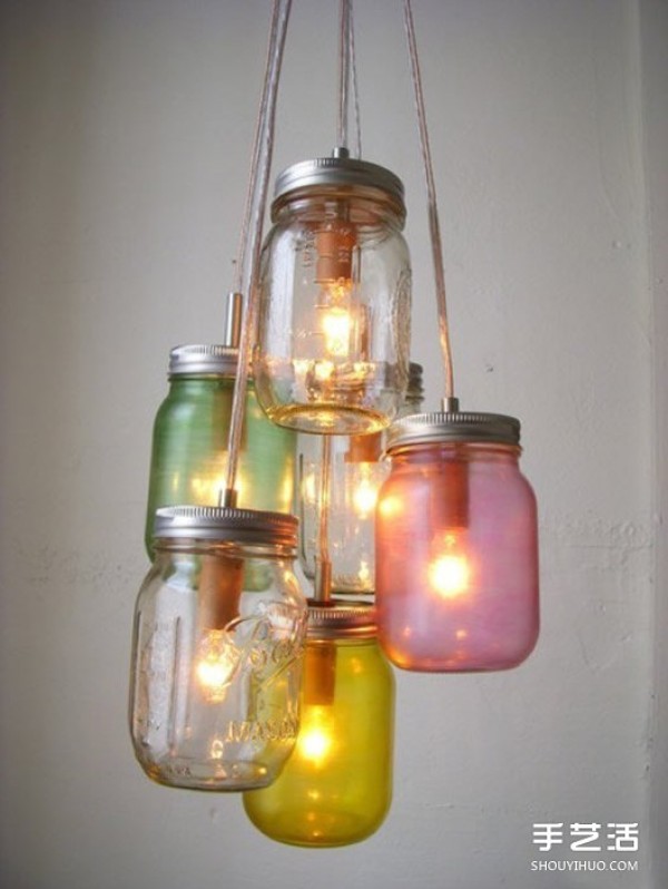 Using waste glass cans and bottles to make beautiful lighting by handmade DIY