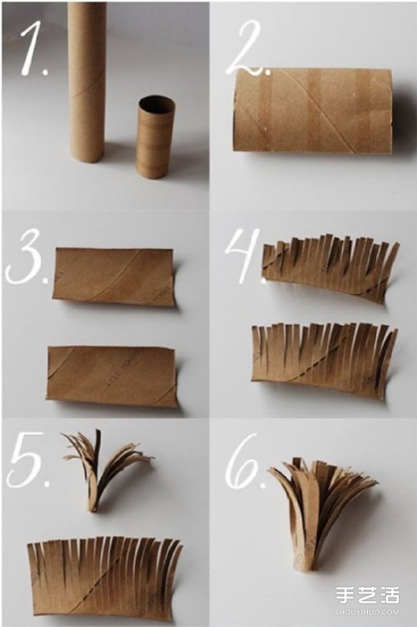 Tutorial on how to turn waste paper tubes into treasures and make three-dimensional flowers by hand