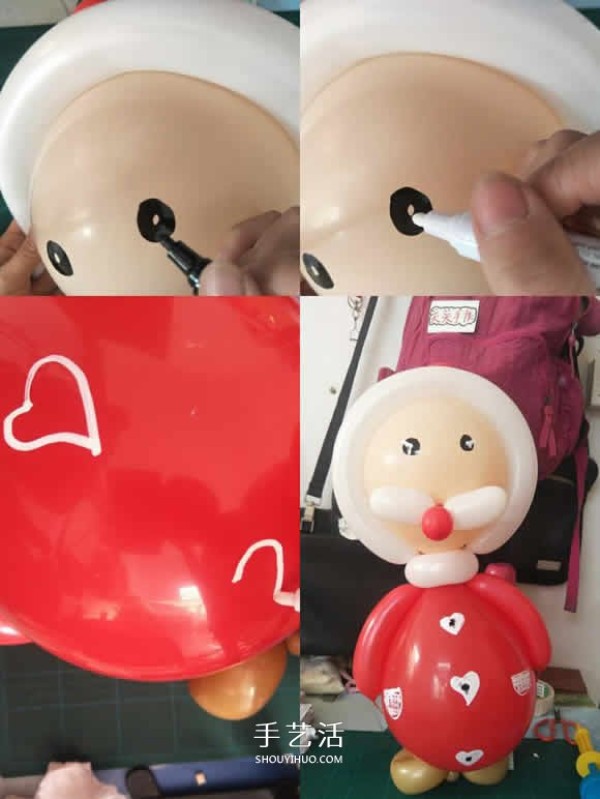 Christmas gift for children: How to make Santa Claus holding a balloon