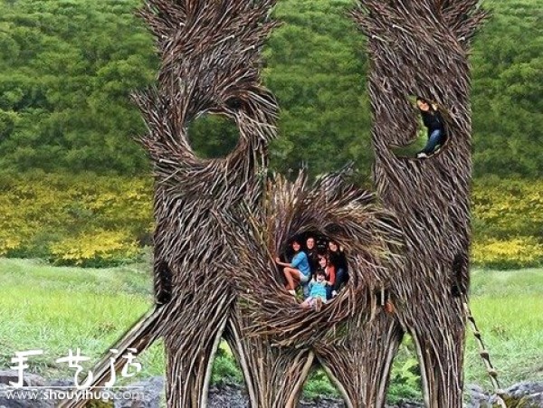 DIY super large birds nest from tree branches