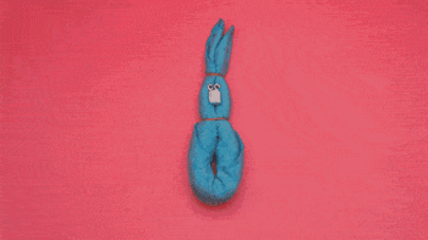 How to fold a rabbit with a towel and make an animation with a towel rabbit