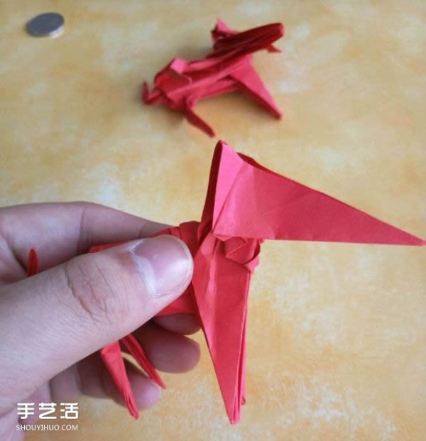 Super complex dog origami method illustrated with plastic surgery steps