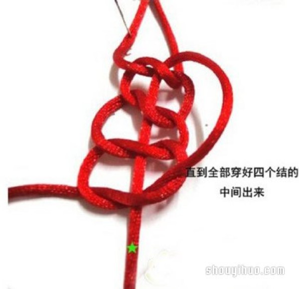 Caijing Knot Bracelet Knitting Illustration and Steps of Knitting Red Rope Bracelet with Caijing Knot