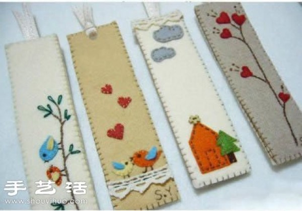 Non-woven bookmark hand-made illustrated tutorial